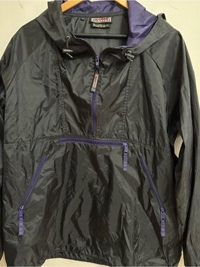 Red Ledge Men's Black & Purple Anorak Rain Jacket